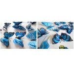 3D double butterflies with magnet, house or event decorations, set of 12 pieces, blue color, A10
